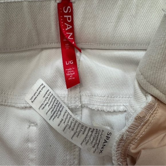 Spanx Large White Jean-ish Ankle Leggings Jeans ~ Slimming Comfort - Picture 7 of 8